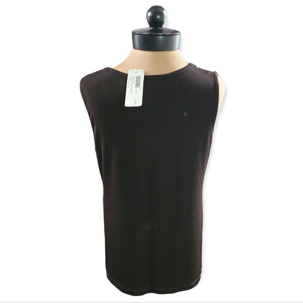 Chico"s Travelers Collection Brown Silver Sequin Tank Sleeveless Top, Chico's 2, - Picture 4 of 8